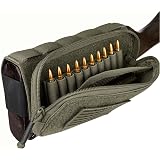Padded Shotgun Stock Cover Real Leather Shotgun Buttstock Shell Holder & Padded Cheek Rest - Holds 6 Shells (12ga/20ga) Handmade Leather Gun Accessory