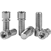 Wanyifa M8 x 20mm Titanium Bolt with Washer Pack of 6 (Normal Titanium) | for BMX Bicycle Stem