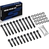 SPELAB Head Stud Replacement Kit Compatible with Ford 1969-1997 Small Block Windsor 5.8L/351W, Cylinder Head Bolt Assembly Kit &amp; Assembly Lubricant