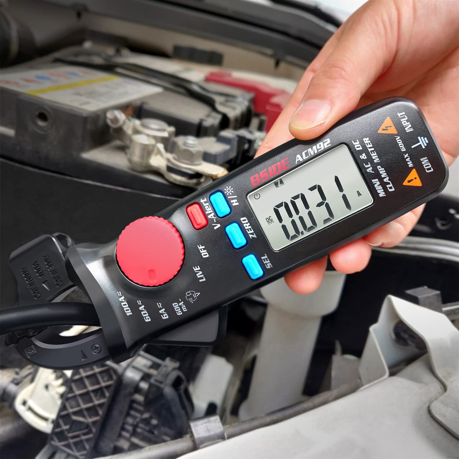 Photo 1 of DC Current Clamp Meter 6000 Counts Auto-Ranging Digital Ammeter Amp Ohm Hz Live Check V-Alert Voltage Tester with Back Clip