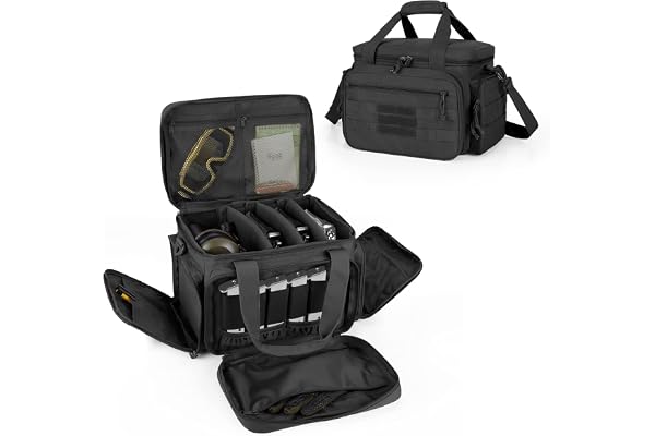 The 8 Best Gun Range Bags: Structure, Capacity, and Fit 3 DSLEAF tactical gun range bag for 4 handguns with six magazine slots and lockable zipper