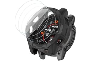 MSVUEIOE [1+4 Pack] Compatible with Garmin Fenix 7X / Fenix 7X Pro/Garmin Epix Pro(Gen 2) 51MM Screen Protector and Case, Tempered Glass Protective Film and Soft TPU Bumper Face Cover Set