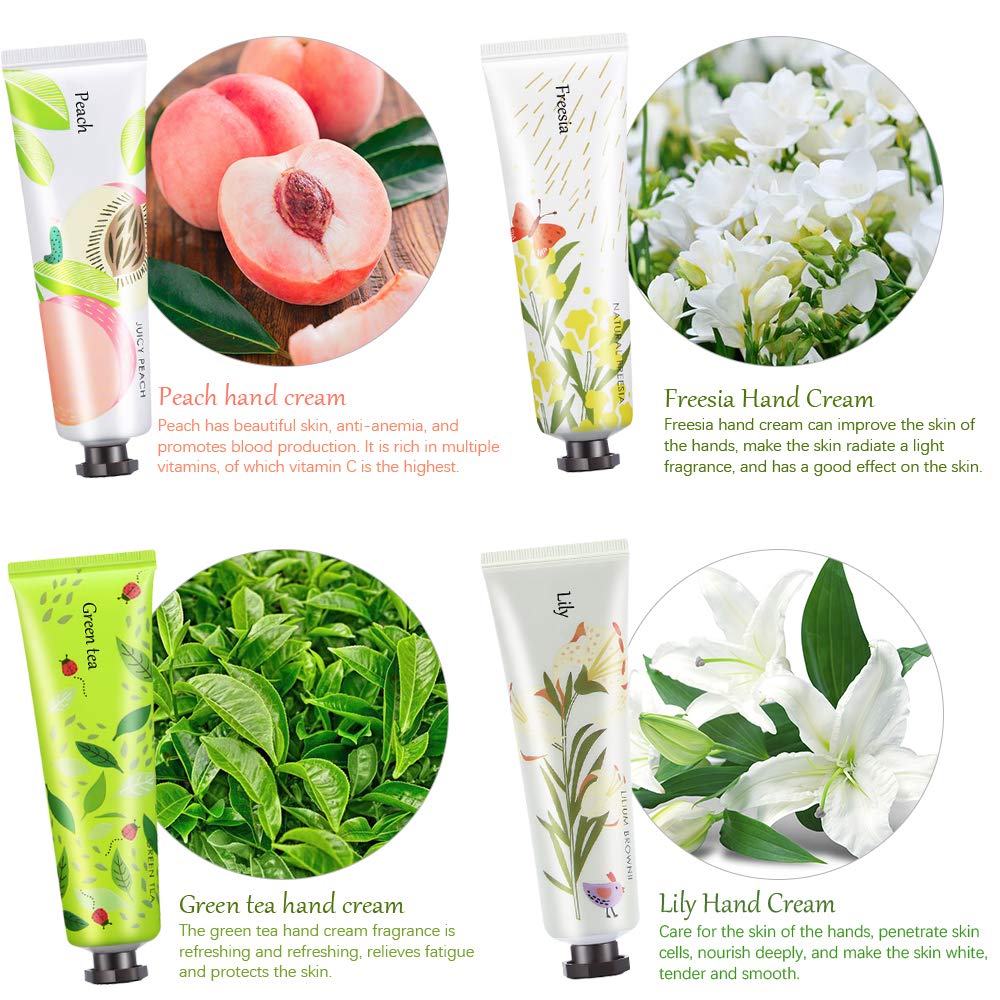 Ownest 10 Pack Fruits Extract Fragrance Hand Cream, Moisturizing Hand Care Cream Travel Gift Set with Shea Butter For Men And Women-30ml : Beauty