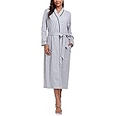 COLORFULLEAF Women's 100% Cotton Robes Lightweight Kimono Long Soft Bathrobe for Women with Pockets