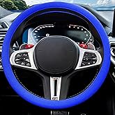 JDDRY Car Steering Wheel Cover,Silicone Steering Wheel Protector,Universal Fit Automotive Steering Wheel Cover, Steering Wheel Protective Cover(Royal Blue,1PC)