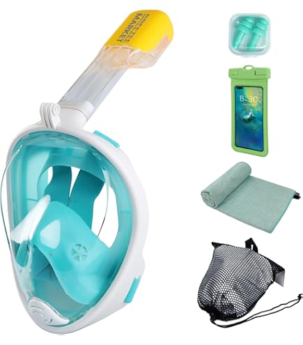 Máscara De Snorkel Infantil Con Forma De Tiburón - Diseño De Cara Completa, Segura, Antivaho Y Con Bolsa De Transporte