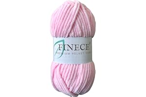 FINECE Soft Velvet Yarn Chenille Yarn for Crocheting Baby Blanket Yarn for Knitting 100 gr (132 yds) Fancy Yarn for Crochet Weaving Craft Amigurumi Yarn (1 Skein, 2090 - Baby Pink)