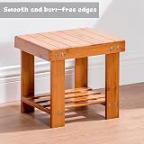 Malloom Bamboo 2-Tier Bedside Step Stool with Storage - Portable & Sturdy view 6