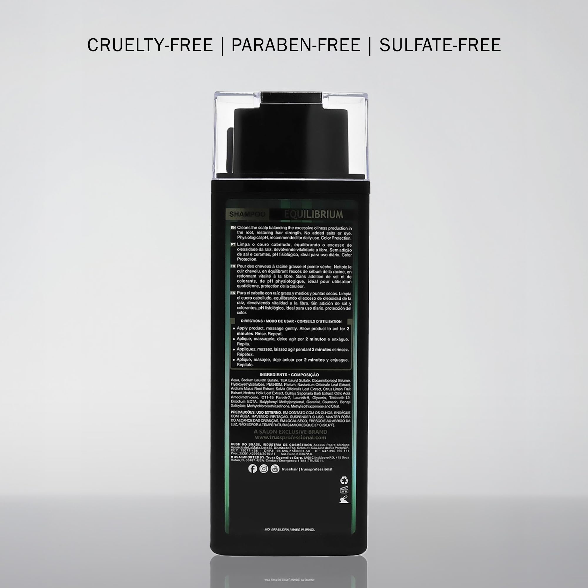 Truss Equilibrium Shampoo for Oily Hair with Dry Ends - Cleans Scalp Balancing Excessive Oiliness In The Roots While Hydrating Hair Leaving it Strong & Vibrant. Prevents Dry Split Ends & Add Shine