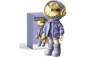 EZ4ENCE Figurine Statue Astronaut Sculpture Spaceman Decor,Sculpture for Home Decor,Arts Purple Shelf Decoration,Cool Metal Mask Table Decor,Large Spaceman Figure Ornament