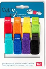 Legami Set of 8 Reusable Velcro Cable Ties 18cm Colourful Organiser Ties view 3