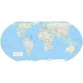 Equal Earth Map World Map Poster Projection True Size Area Wall 18&rdquo; x 24&rdquo;