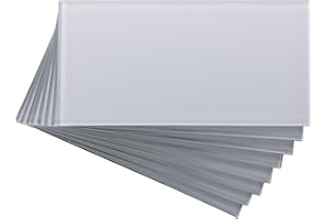 Aspect Peel and Stick 3 in. x 6 in. Glass Backsplash Tile in Frost for Kitchen and Bathrooms (8 Pack)