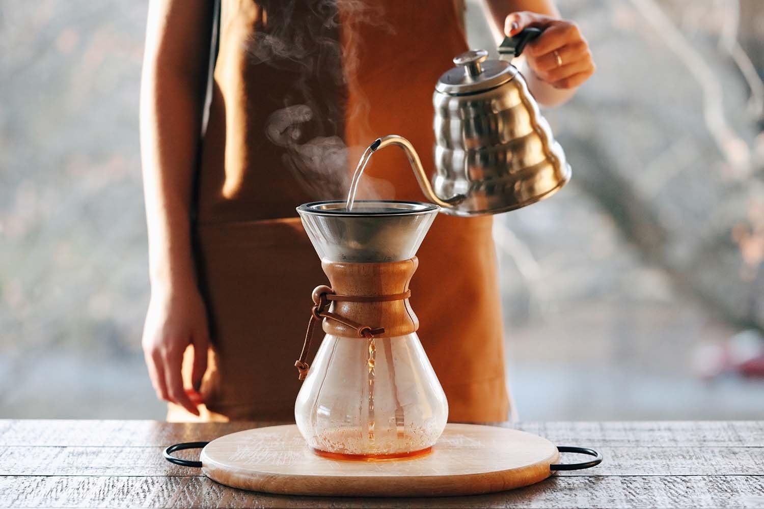 Barista Warrior Compatible for Hario V60 & Chemex Pour Over Coffee Filters - Reusable Stainless Steel- Best Coffee Maker and Bar Accessories (Copper Coated): Kitchen & Dining