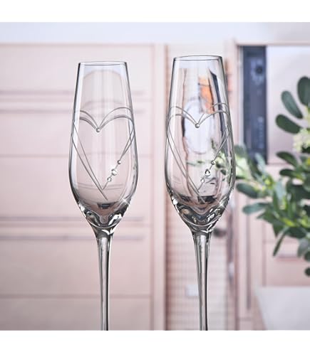 [Champagne]グッズセット Amazon.com | ziixon Crystal Champagne Flutes 8Oz Pink