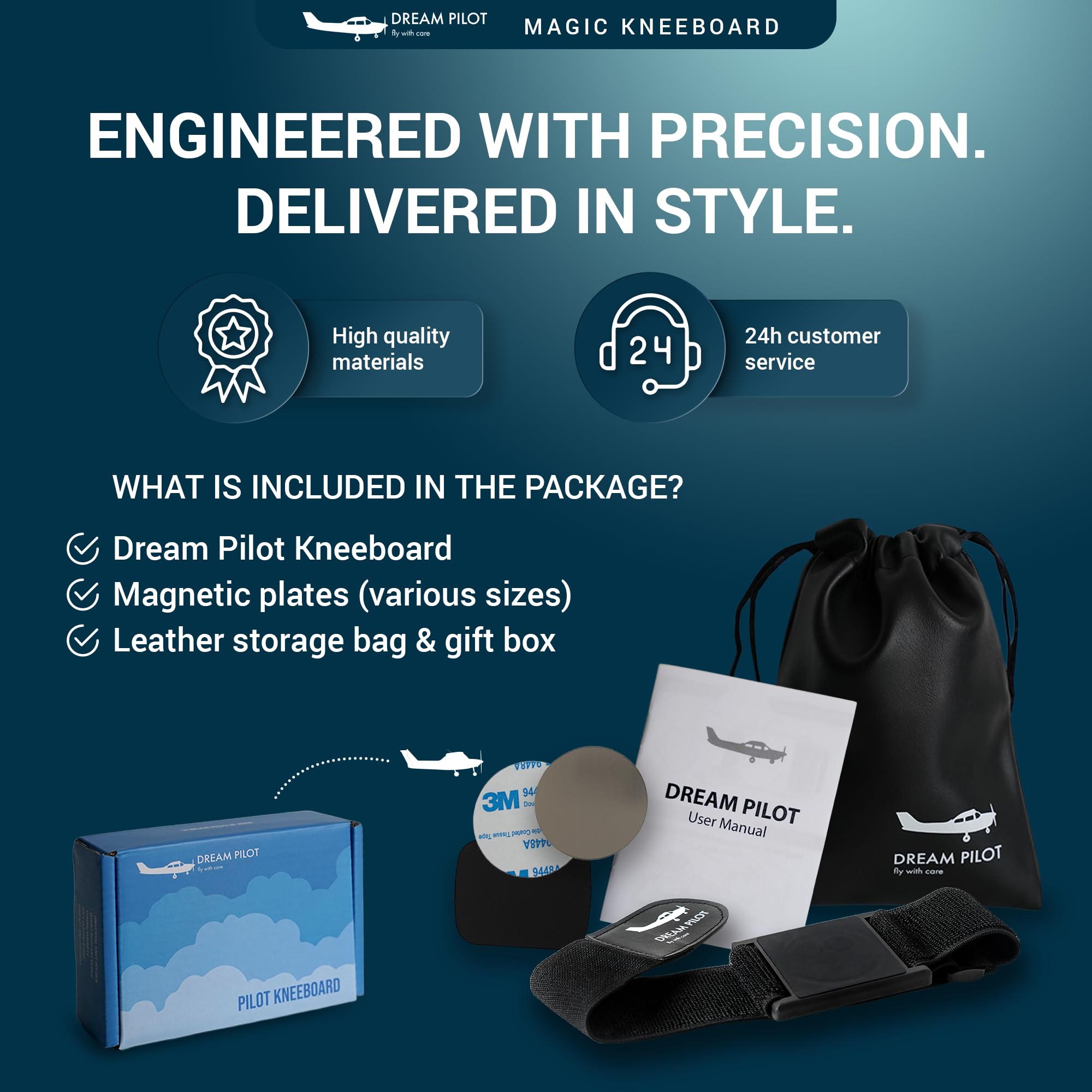 Dream Pilot Kneeboard for iPad, iPad mini, iPhone, Any Android Smartphone, Any Tablet, Universal Solution – Slim, Stable, MIL-STD 810G Certified Design