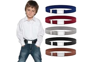 Kids Boys Belt, Adjustable Elastic Kids Belt with Square Buckle for Boys Girls Pants Jeans Uniform