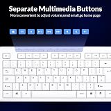 Rii RK907 USB Wired Keyboard Full Size UK Layout White view 2