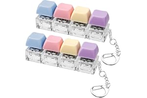 XIAWALANGZHUO 2 PCS Keyboard Fidget Toy, Keyboard Fidget Keychain 4-in-1 Keyboard Decompression Button Finger Clicker Toys, Button Stress Relief Fidget Gifts to Relief Stress (Fours Colors-Purple)