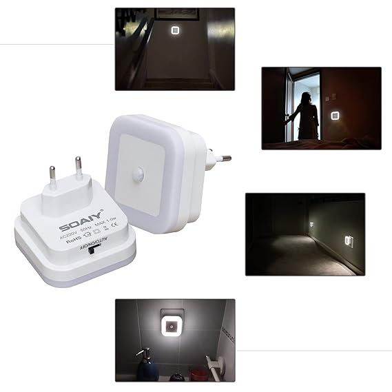 luz led 2 pcs enchufe soaiy