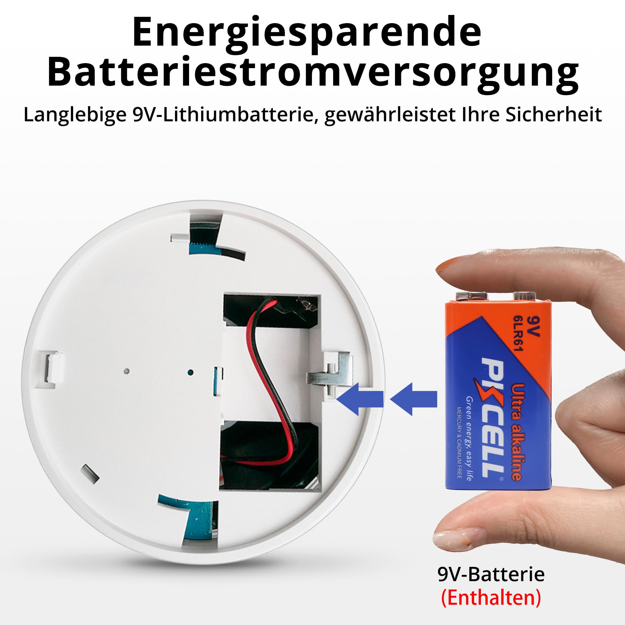 Verbesserter Rauchmelder WLAN mit App und Austauschbarer Batterie, 85dB Rauchmelder Smart Geeignet für Schlafzimmer und Werkstattküche（6 Stück） 5