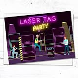 Olivia Samuel 20 x Laser Tag Party Invites A6 Cards with Envelopes view 3