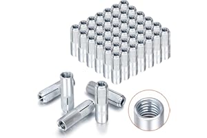 SIHAI (50pcs) 3/8"-16 Drop-in Anchor,Premium Zinc Plated Knurled Carbon Steel Concrete Drop-in-Anchor Assortment, Internal Forced Expansion Screw Bolts for Solid Concrete