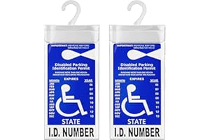 BEABOY Handicap Placard Holder for Auto, Ultra Transparent Handicapped Placard Holder, Disabled Parking Permit Holder, Handicap Parking Placard Holder Sign Holder With Large Hanger (Thickened Type Set of 2)