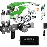 Hygger CO2 Upgraded Aquarium CO2 Regulator with Motorized Valve, Dual Stage Adjustable Pressure, Expandable for Two Tanks, Includes Timer and Bubble Counters for CO2 Aquarium System