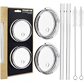 30 oz Tumbler Straw Lid for YETI, 2 Pcs Replacement Lids for Rambler 30 oz Tumbler, 26 oz Cup, 35 oz Straw Mug, Spill Proof Top with Brush, BPA Free and Shatter-proof