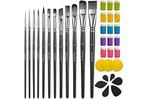 Face Paint Brushes and Sponges: Professional Acrylic Paint Brushes for Face Body Painting Paintbrushes Craft for Acrylic Pain