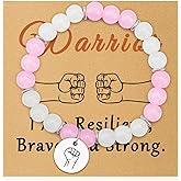 Inspirational Gifts Bracelets for Women Healing Natural Stone Bracelets Get Well Gifts Encouragement Gift for Friends Sister Daughter Coworker Bracelet with Cards Motivational Quotes Gift for Patients