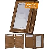 GARZINI Magic Wallet with ID Holder, Minimalist Wallet with RFID card holder, Leather Wallet for 8 cards