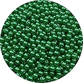 Pinhoollgo 800pcs Pearl Beads 6mm Round Pearl Beads with Hole for DIY Bracelet Necklace Jewelry Making Supplies Handmade Craft(Green)