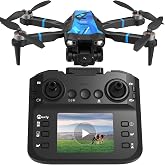 M18LCD Drone with 1080P Camera for Adults, Drone with Screen Remote, Mini FPV Drone for Beginner, One Key Start, Brushless Motor, RC Foldable Quadcopter for Beginners/Adults Gifts