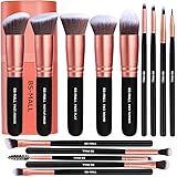 BS-MALL Makeup Brushes Premium Synthetic Foundation Powder Concealers Eye Shadows Makeup 14 Pcs Brush Set, Rose Golden, 1 Cou