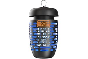 BLACK+DECKER Bug Zapper Electric Lantern with Insect Tray, Cleaning Brush, Light Bulb & Waterproof Design for Indoor & Outdoor Flies, Gnats & Mosquitoes Up to 625 Square Feet