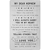 Yobent Nephew Gifts from Auntie, Happy Nephew Birthday Card, Personalized Wallet Card Present from Favorite Auntie