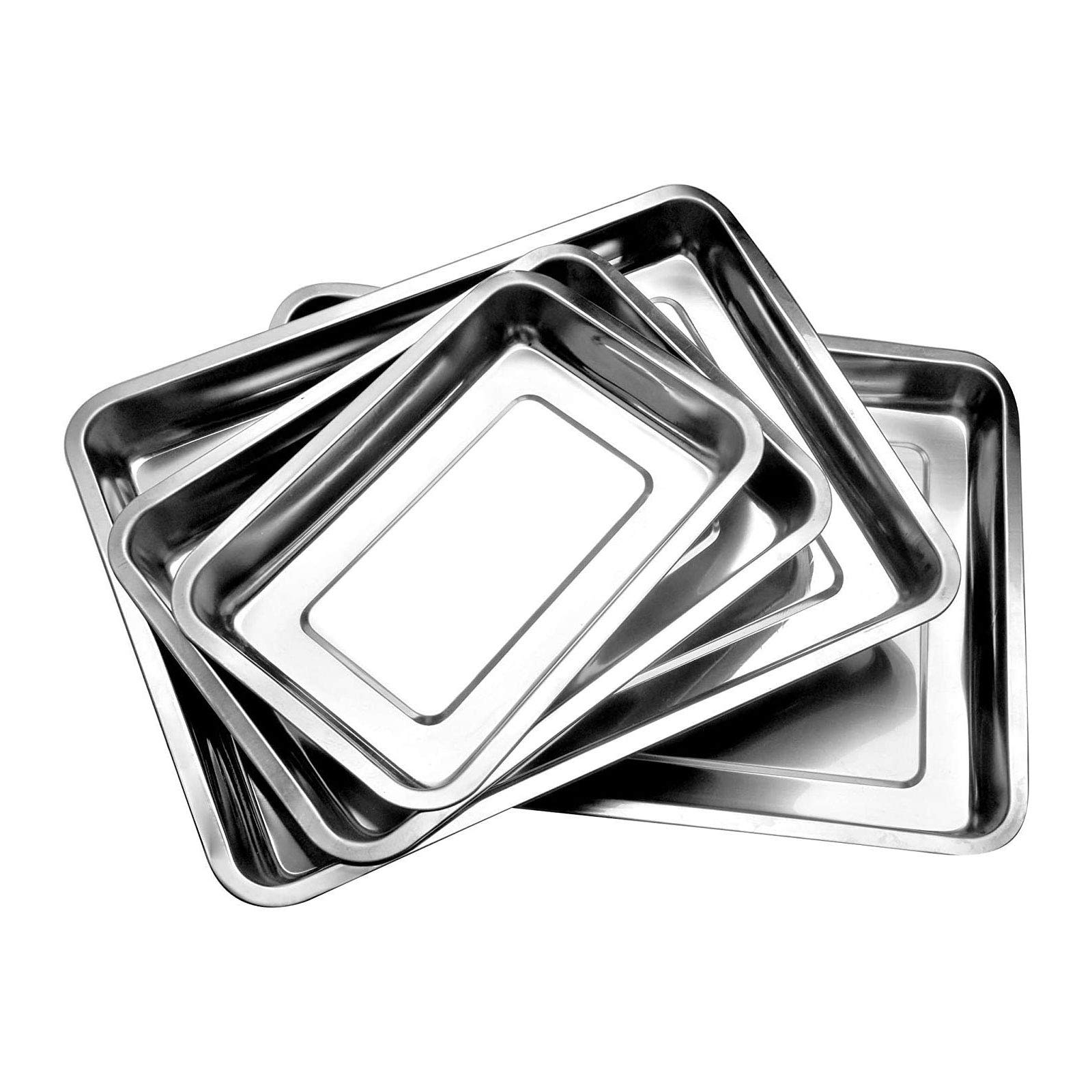 1 Backing Trays Tin Stainless Steel Baking Tray Oven Pans Large Baking Tray Grill Plate