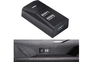 Arcoche USB Hub for Tesla Glove Box – 4-Port Docking Station Model 3 Highland 2024 2025 Cybertruck, Model Y Juniper 2025 2026 Seamlessly Transfer dashcam footage, Flash-Drive Data, Games and Music