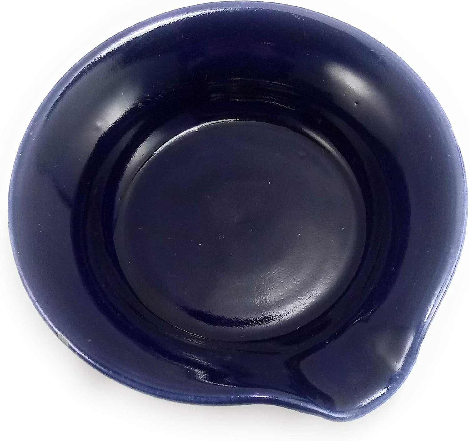 Navy Blue Spoon Rest Made of Clay Pottery Builtin Handle Lip and Pour Spout