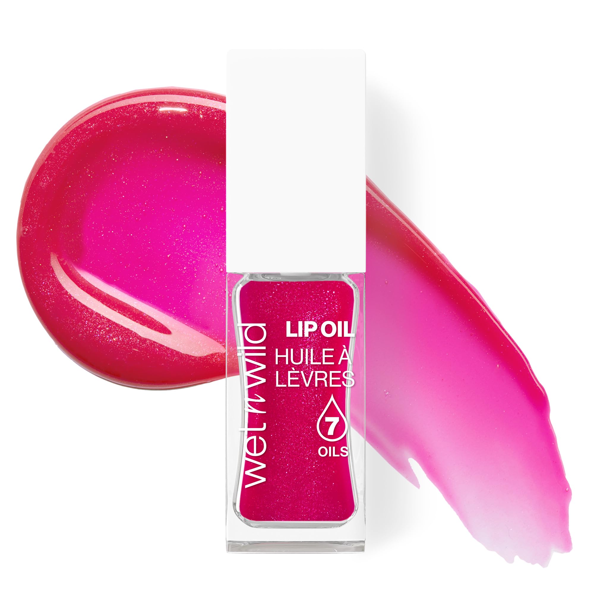 Wet n Wild Tinted Lip Oil, Nourishing & Non-Sticky Pink Lip Gloss Powered by 7 Natural Oils, Lightweight Formula for Mirror-Like Glow Effect, Dress Code Shade
