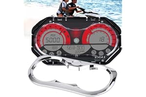 YIZHIHUA 278002270 LCD Digital Jet Ski Speedometer Compatible with 2006-2011 Sea Doo GTX/RXP/RXT/Wake, Digital Gauge Cluster Kit with Chrome Bezel, Replacement Part Number# 278002144 - Color Red