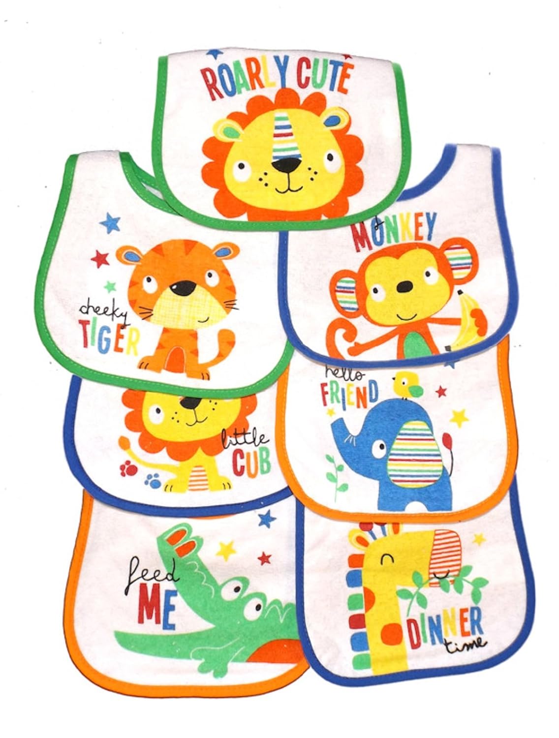 Bavoirs Lot De 7 Bavoirs Bebe Garcons Filles Jours De La Semaine Terry Etanche Arriere 10 Designs Bebe