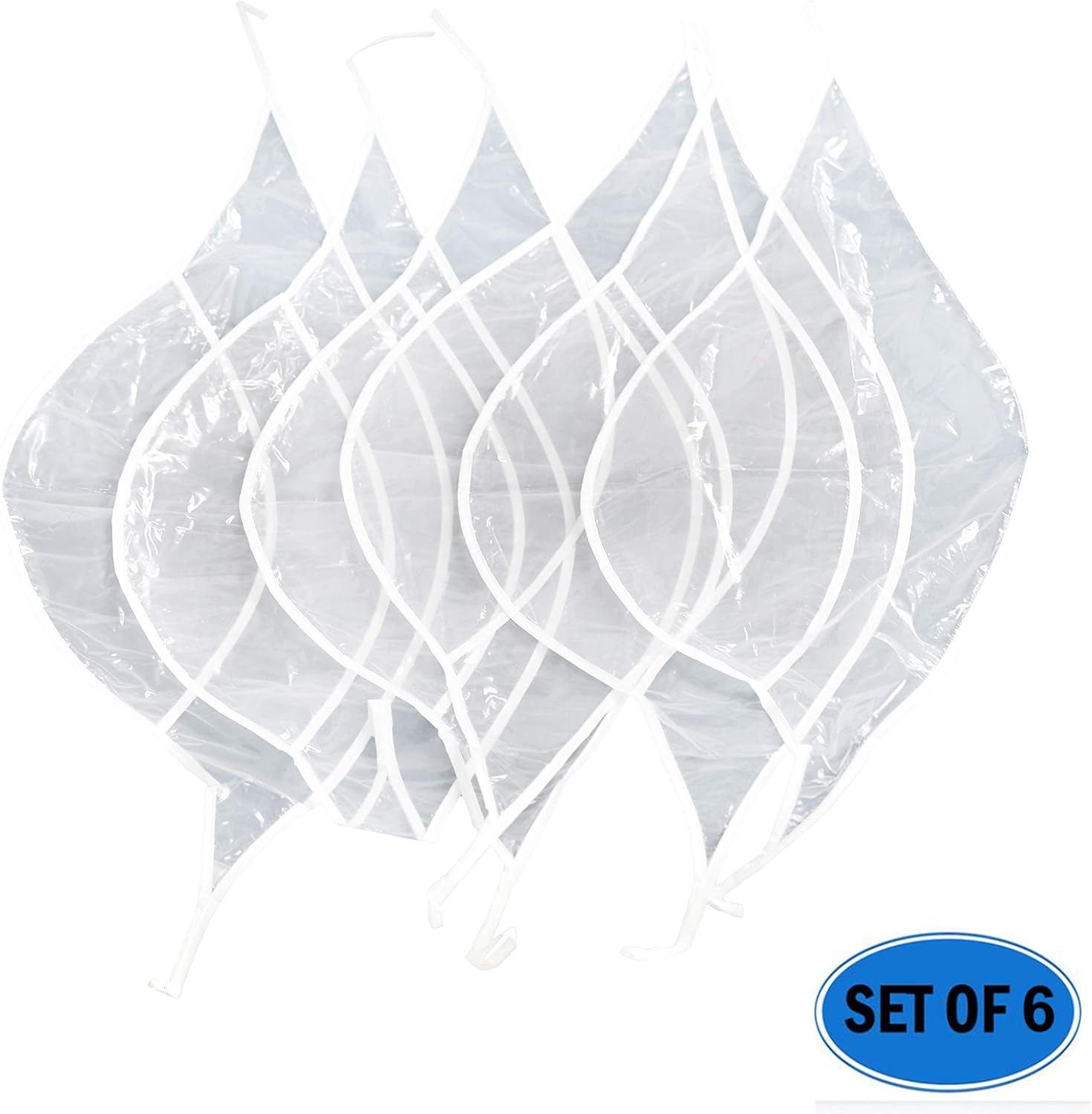 Home-X Set of 6 Pocket Rain Hats | Waterproof Clear Bonnet Head Scarf at  Women’s Clothing store