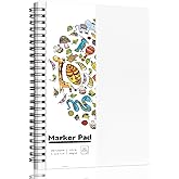 135lb/200gsm Marker Paper Pad, 5.5×8.5in Double Sided Bleedproof Marker Sketchbook, 30 Sheets Art Paper Sketch Pad, Smooth Painting Coloring Alcohol Marker Paper for DIY, Drawing, Ideal Gift