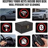 Diyife Car Key Signal Blocker Box Premium Leather Faraday Key Fob Protector view 2
