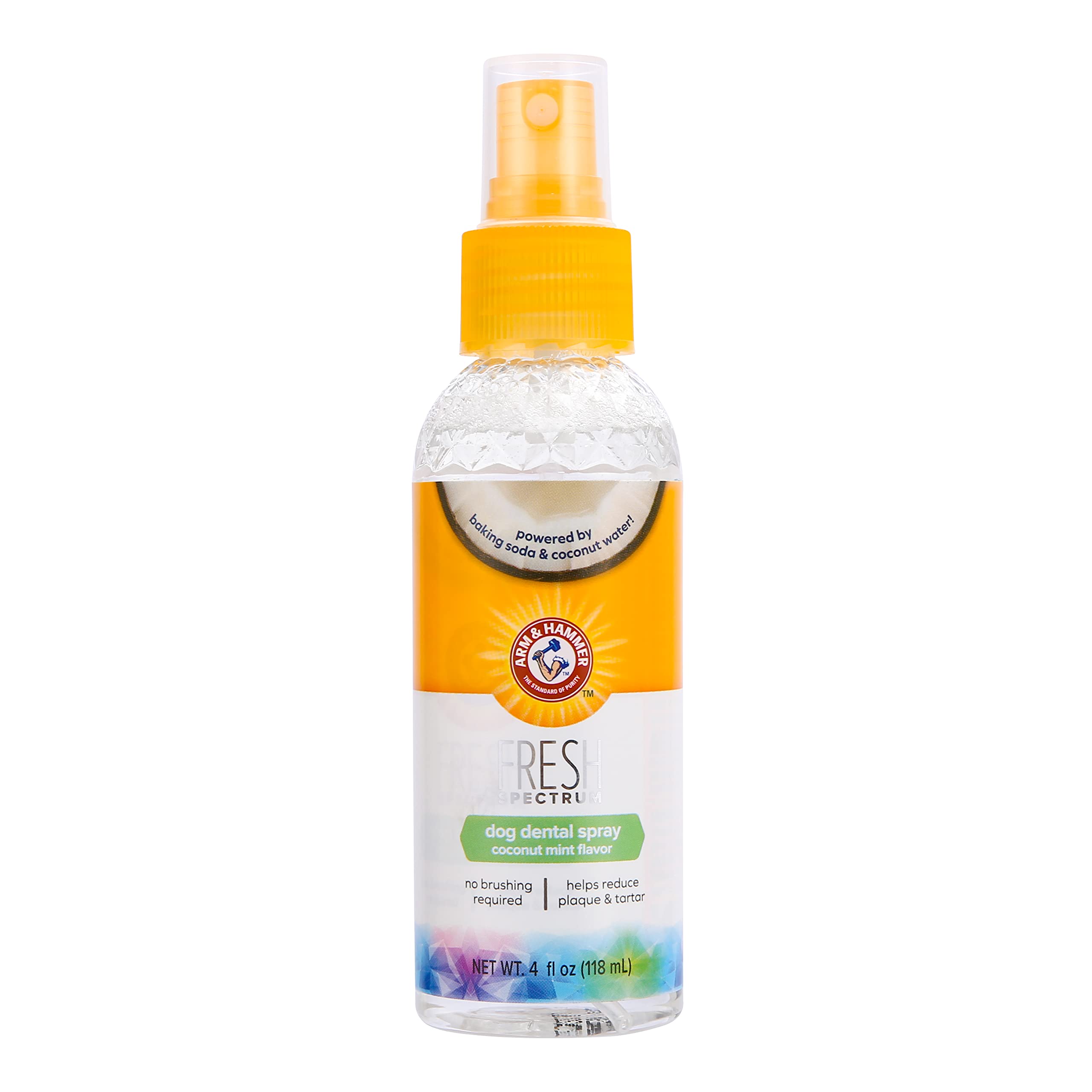 Arm & Hammer Fresh Spectrum Coconut Mint Dog Dental Spray, 118ml, Dental Care for Dogs, Removes Plaque & Tartar, Freshens Breath, Gum & Teeth Cleaning, No Brushing, Easy to Use Pet Oral Hygiene