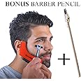 RevoBeard Beard Shaping/Styling & Edge up Tool - With Barber Lineup Pencil - Stencil/Guide for Trimming, Shaving, and Facial Hair Cutting - Use with Beard Trimmer & Razor - Men's Grooming Kit