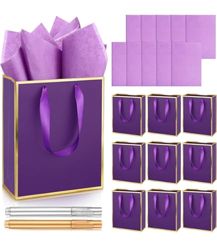 YACEYACE Black And White Gift Bags Bulk, 20Pcs 10.5x4.25x8 Inch Black - View #2